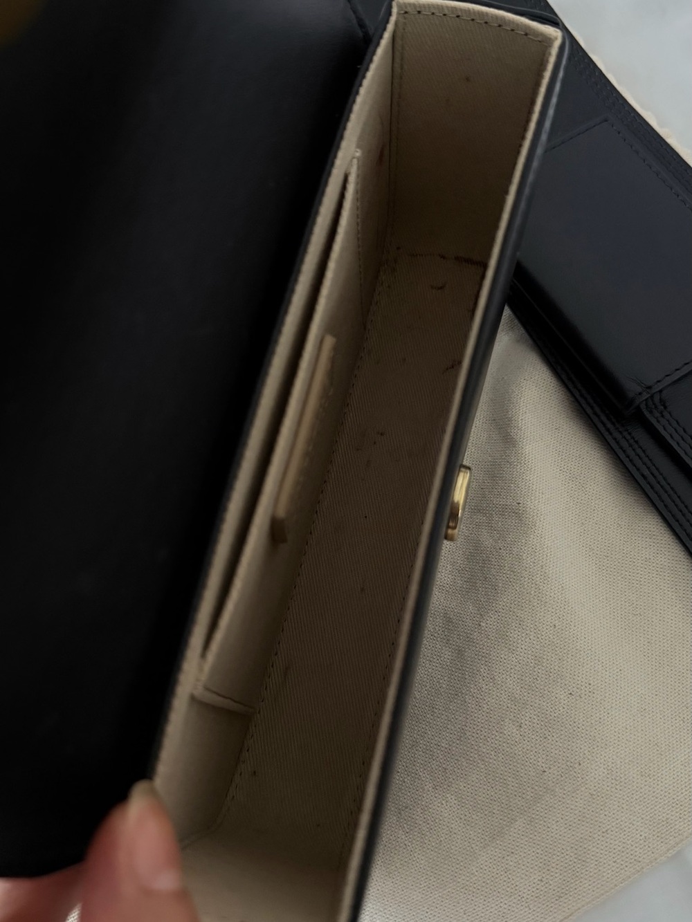 Jacquemus Black Leather Long Wallet with Gold Logo Plate - Picture 3 of 6